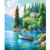Рамка из мультфильма, картина «сделай сам», картина по номерам для взрослых, стартовый набор, горный лес, озеро, настенное искусство, ручная работа, подарок «сделай сам», для домашнего декора, 40x50 см