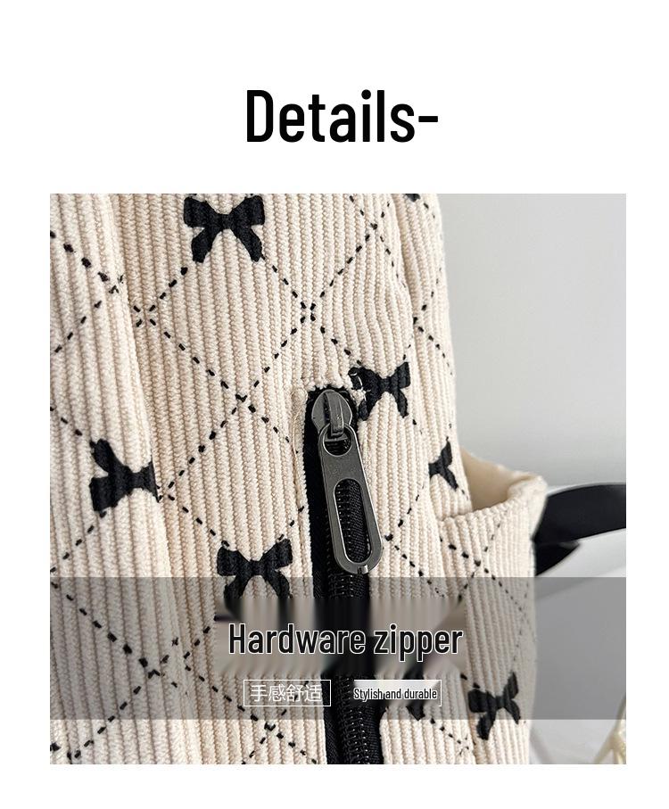 Women's Bowknot Corduroy Casual Backpack – Versatile Fall/Winter  Style