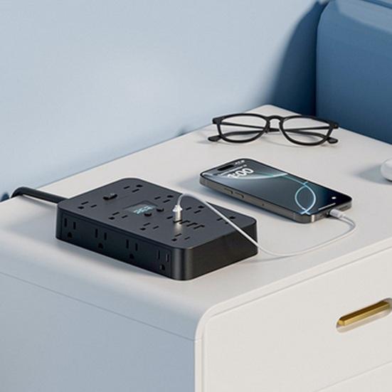 Мощная розетка высокого тока с зарядным устройством, многослотовая конструкция, 16 розеток переменного тока, 3 USB, 2 Type-C, комбинированное зарядное устройство с функцией быстрой зарядки