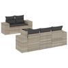 VidaXL Salon de Jardin avec Coussins 6 pcs, Canapés de Terrasse, Ensemble de Meubles de Patio, Mobilier d'Extérieur, Gris 3222301