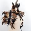 Gothic Feather Shrug Cape for Women Victorian Shoulder Wrap Shawl Collar for Halloween Cosplay Party Costume Accessories