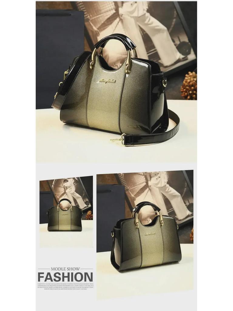 2024 Patent Leather Ladies' Shoulder Bag: Versatile, Bright, and Fashionable for Middle-Aged Women