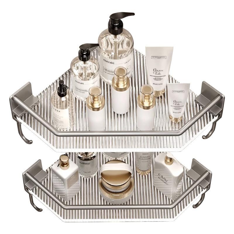 Угловая треугольная полка для ванной комнаты Без сверления туалет Акриловый туалет Настенное хранение для ванной комнаты