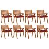Day and Night - Day and Night Garden Chairs 8 Units Solid Teak Wood with Cushions
