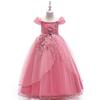 European and American Kids' One-Shoulder Princess Evening Dress for Flower Girls & Piano Performances