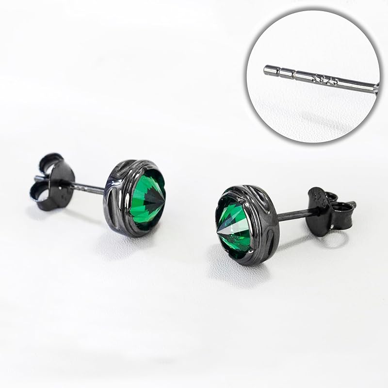 FH.bird earrings men's ladies Popularity Recruitment Compatible with metal allergies simple small Christmas party date present (green)
