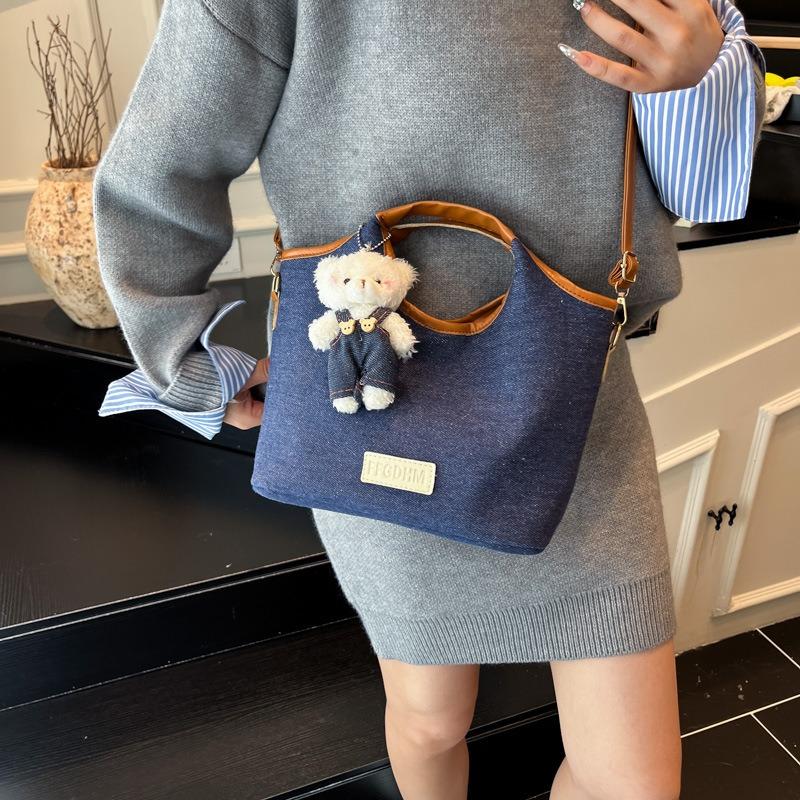 Премиальная сумка-тоут женская новая популярная джинсовая сумка через плечо модная универсальная сумка-мессенджер сумка-ведро