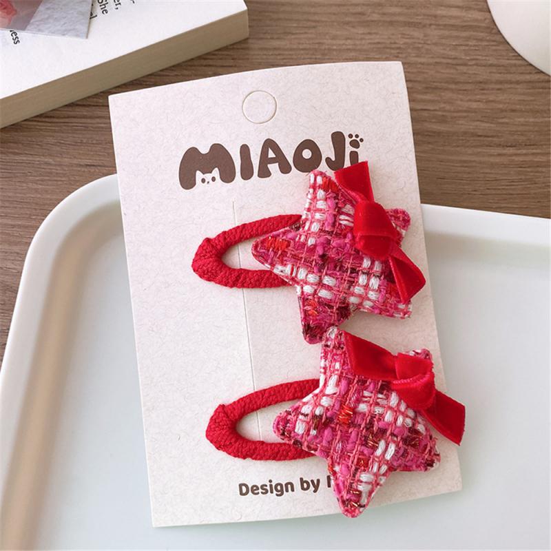 Детские новогодние заколки для волос в китайском стиле, милые плюшевые банты, кисточки, украшения, заколки, шпильки, аксессуары для волос в стиле ханьфу для девочек