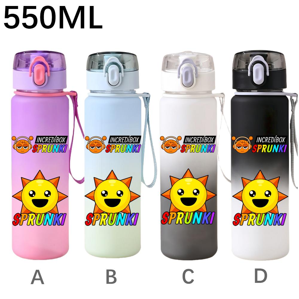 High Quality 550ml Game Sprunki Gradient Sports Water Bottle Cartoon Leak-proof Portable Drinking Bottles Outdoors Sports Fitness Water Cup