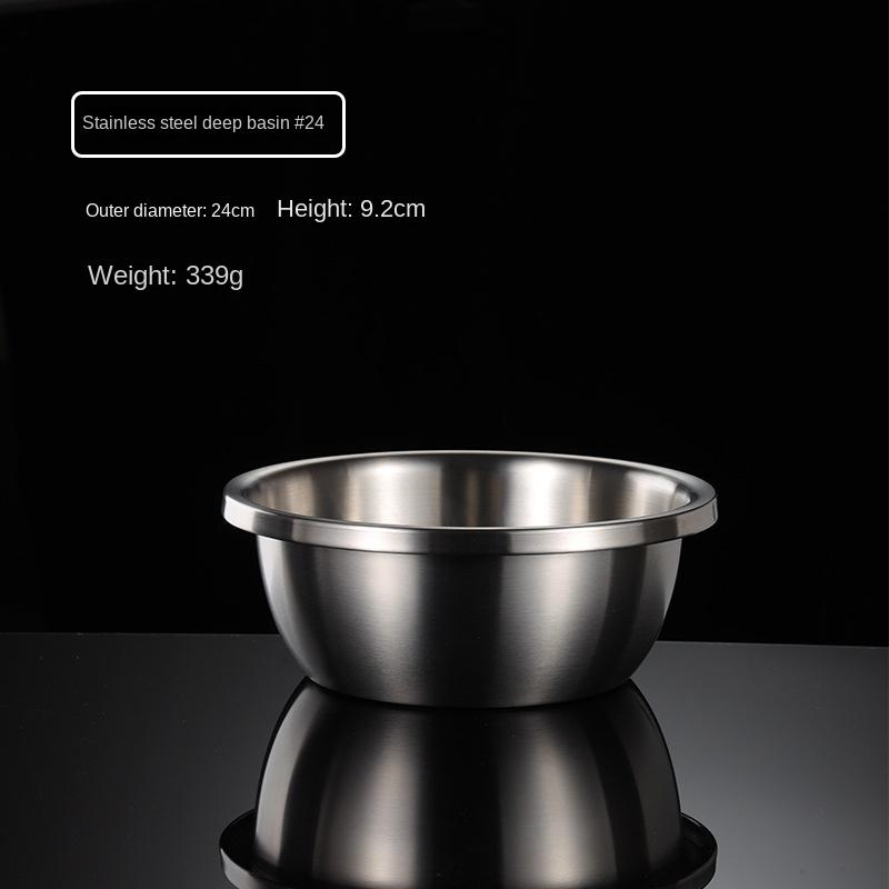 HANYANG 304 Чаша для смешивания из нержавеющей стали, утолщенная миска, широкая миска для супа, круглая миска для выпечки и лапши, для мытья посуды, слива, приготовления пищи