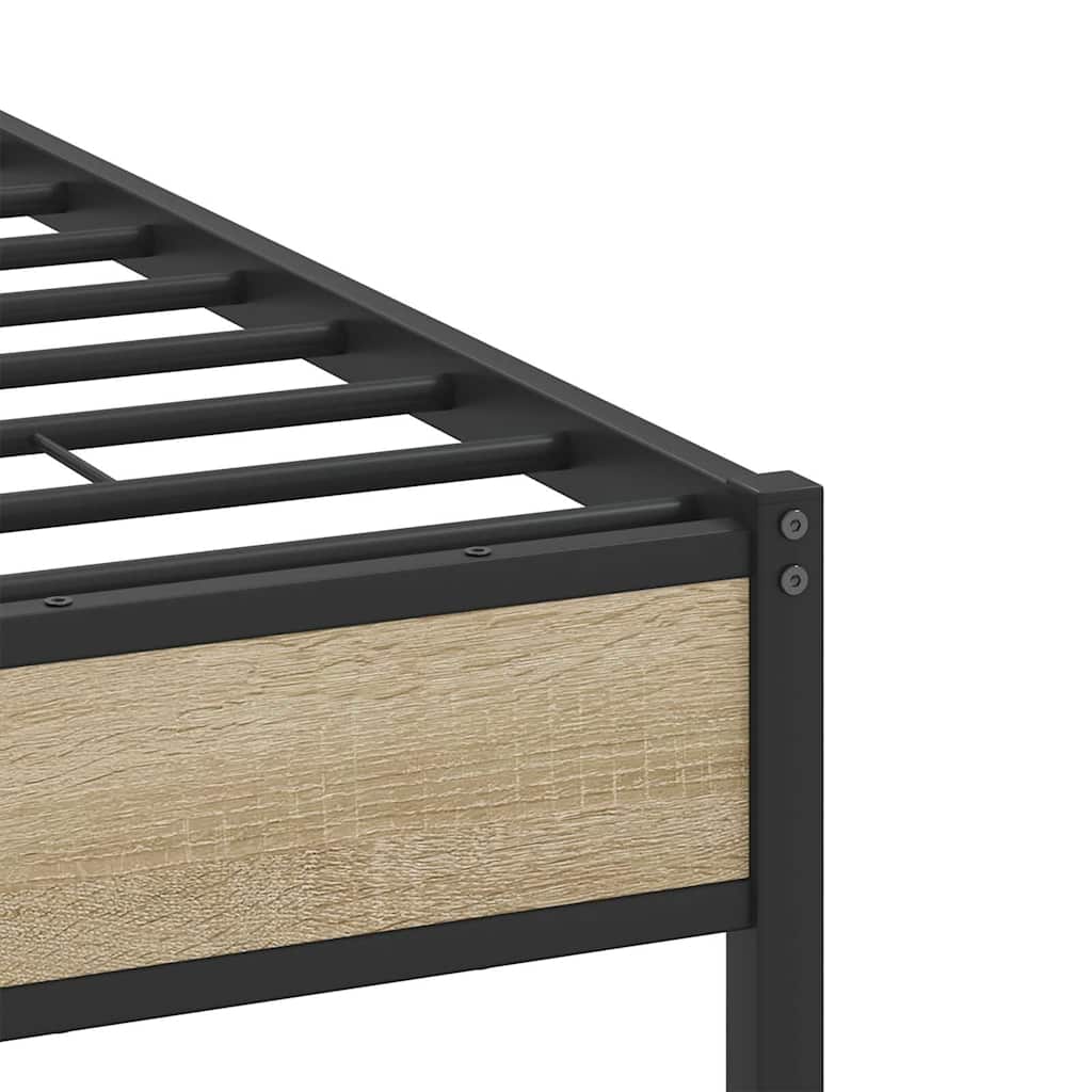 Bed Frame without Mattress Sonoma Oak Finish 120x200 cm Wood Based Material