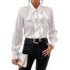 Women's Loose Casual Solid Color Ruffle Edge Shirt Long Sleeved Shirt Fashionable Shirt