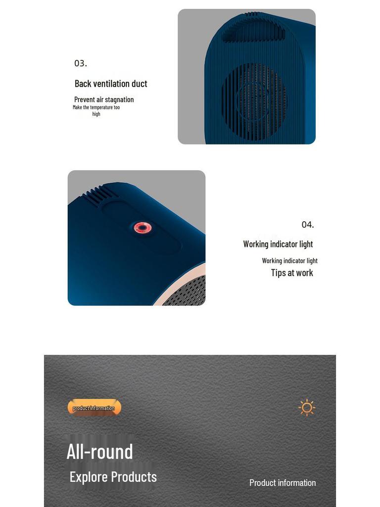 Компактный настольный обогреватель высокой мощности для общежития и дома