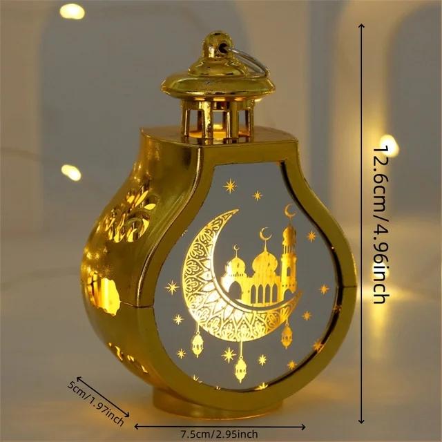 Рамадан Карим светодиодный фонарь свет Ид Мубарак украшения украшения для дома 2024 исламские мусульманские принадлежности для вечеринок Ид аль-Фитр подарок
