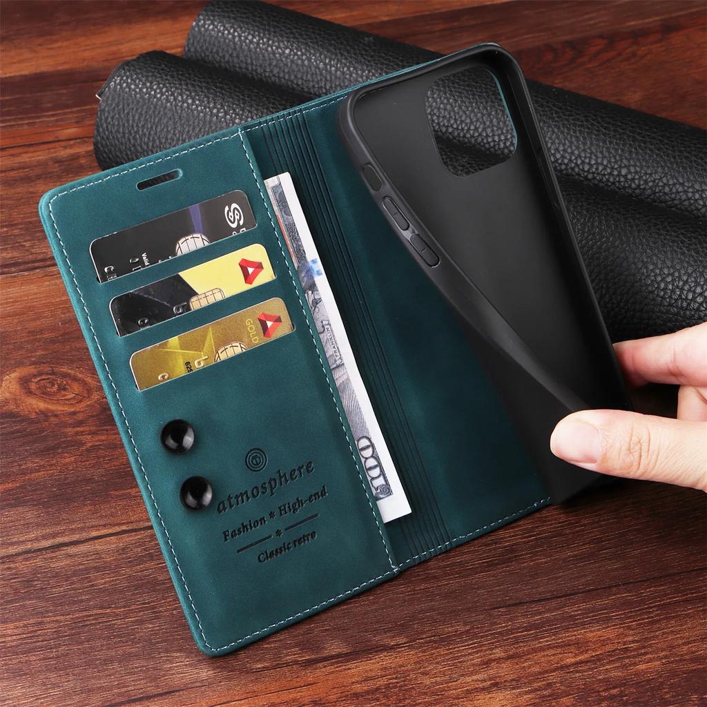 Leather Wallet Case For Samsung Galaxy S8 S9 S10 S20 S21 FE S22 S23 Plus S24 S25 Ultra Holder Flip Stand Phone Bags Cover