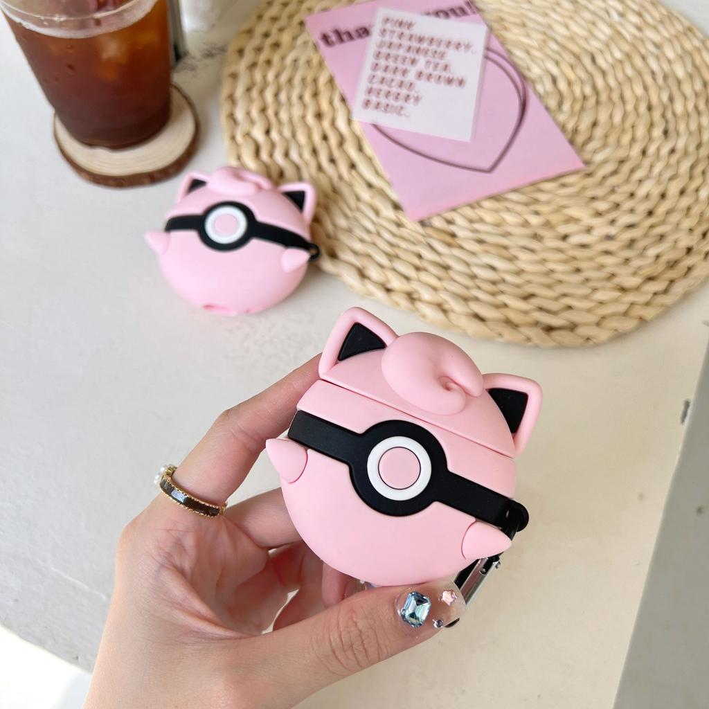 For Airpods 4 Case 2024,Pokemon Pink Ball Shockproof Protective Silicone Earphone Silicone Cover For Airpod 4 Case Funda Kids