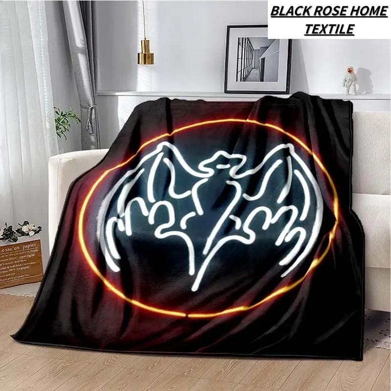 Fashionable Art Print Bacardi Rum Logo Blanket Family Bedroom Bed Sheet Outdoor Car Travel Camping Picnic Plush Sleeping Blanket