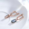 Oval Geometric Prong Inlay Colorful Zircon Simple Dangle Earrings for Women Party Daily Jewelry