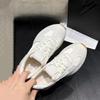Women's Versatile Soft Leather Sporty Shoes Thick Bottom Dequn Style Casual Sneakers  Spring Autumn Slip On Footwear