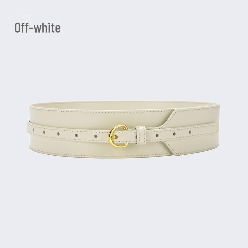 Women's Wide Leather Waist-Slimming Belt – Stylish Outerwear Accessory for Shirts and Dresses.