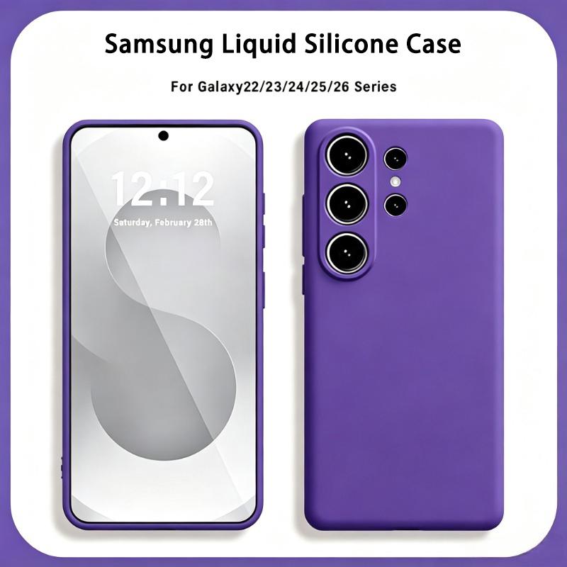 Original Liquid Silicone Case for Samsung Galaxy S26 S25 S24 S23 S22 Ultra Plus S 26 25 Ultra Shockproof Soft Phone Cases Cover