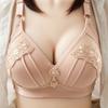 Large Size Large Cup Embroidered Wire-free Bra Thin Adjustable Middle-aged Underwear