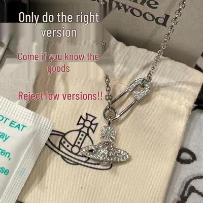 Vivienne Westwood Брошь Сатурн с полными бриллиантами, цепочка и колье-чокер с зажимами для бумаги для женщин