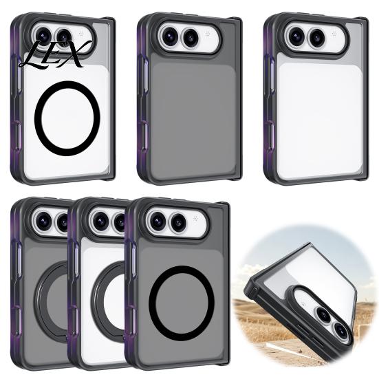 Scratch Resistant Mobile Cover Magnetic Foldable Case for iPhoneDuo, Full Hinge Protection, Rotating Lightweight Pocket-friendly Kickstand,