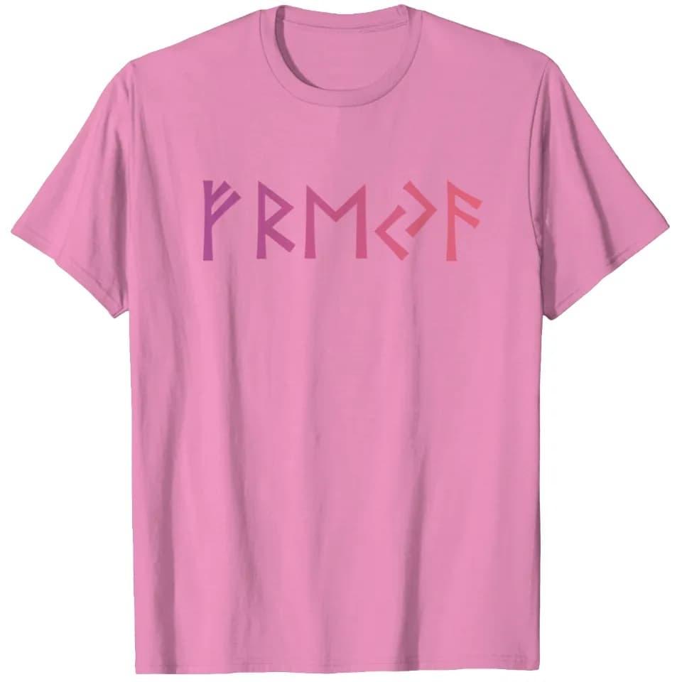 Viking Goddess Freya Freya Runes T-shirt, Printed with Simple Letters, Suitable for All Seasons, Casual Style, Neutral T-shirt