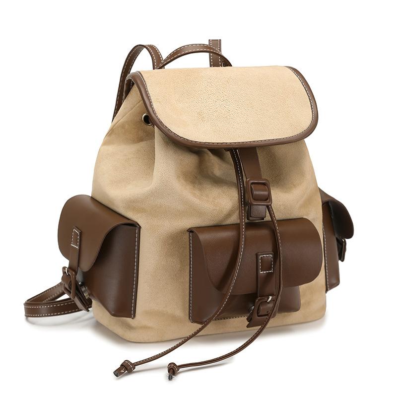 Винтажный рюкзак с цветными блоками, школьный рюкзак в стиле колледжа, дорожный рюкзак