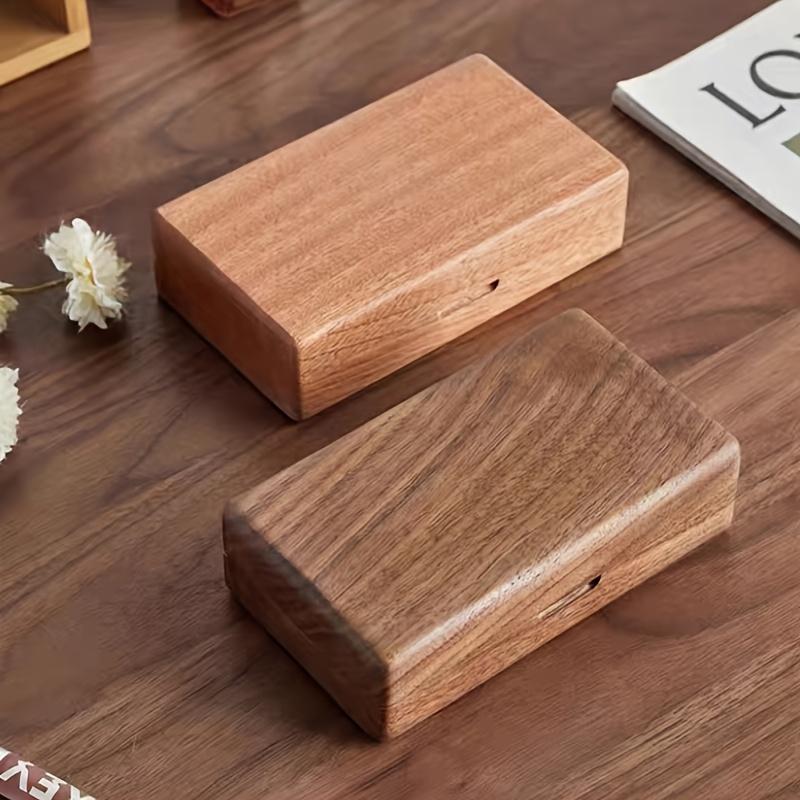 Высококлассная шкатулка для ювелирных изделий из массива дерева, дерево черного ореха, ретро, маленькая, тонкая, портативная, шкатулка для хранения золотых украшений, колец, Шкатулки для ювелирных изделий