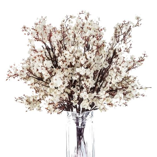 Искусственный Babysbreath 5 вилок Реалистичный искусственный шелковый цветок для дома, офиса, свадьбы, вечеринки, помещения, улицы, искусственный цветок, цветущие растения, украшение