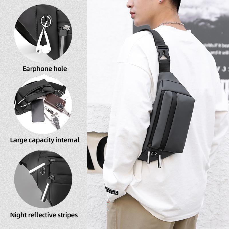Men Waist Bag Sports Lightweight Messenger Bag Outdoor Men's Chest Bag Multifunctional Mobile Phone Bag
