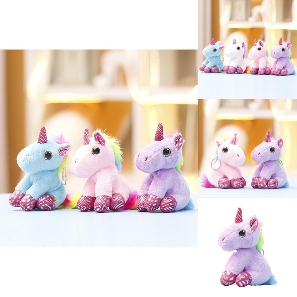 Plush Unicorn Toy With Pp Cotton Filling For Girls Gift Keychain And Bag Decor