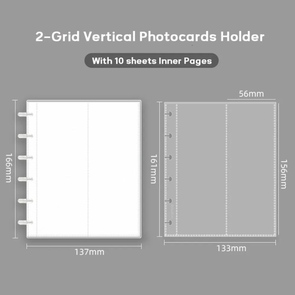 Высококачественный держатель для фотокарточек с отверстиями в виде грибов, вертикальный, на кольцах, для коллекции карточек айдолов, прозрачная книжка для хранения купюр