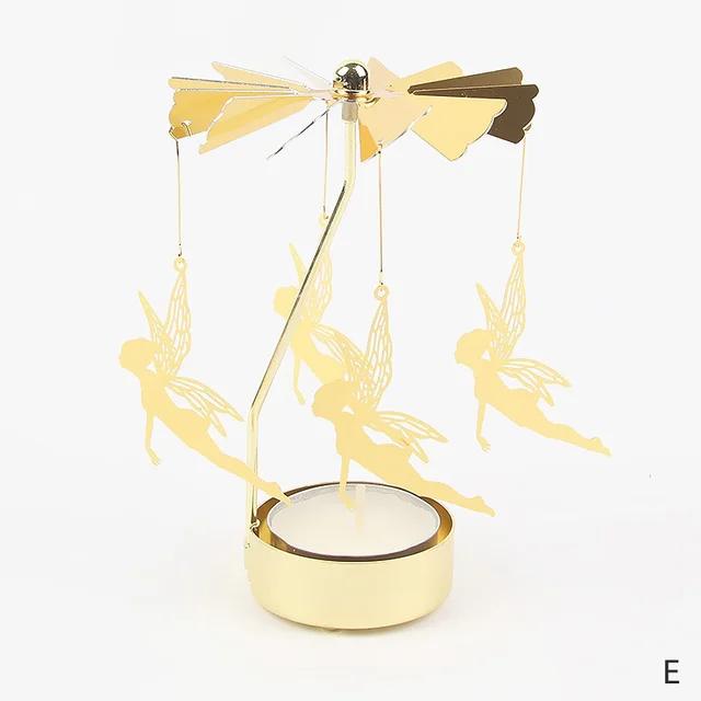 Карусель Подсвечник Золотой Металлический Подсвечники Декор Комнаты Торт Вращающаяся Подставка для Свечей Украшение Дома на День Святого Валентина Рождество