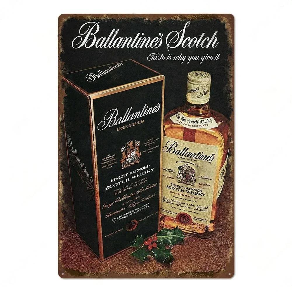 Vintage Bar Whisky Plaque Metal Club Tin Metal Logo Badge Girl Decor Garage Club Bar Men's Cave Bar Cafe Wall Decoration