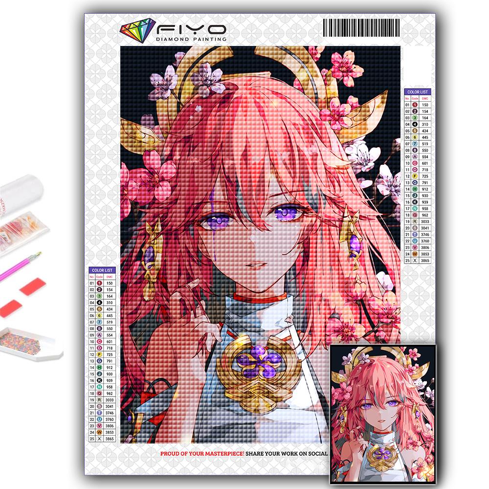 DIY 5D алмазная живопись Genshin и цветок, набор для вышивки крестом, полная дрель, вышивка, мозаика, художественная картина, стразы, подарок
