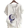 Women's Fashionable Round Neck Short Sleeve Top with Popular Floral Pattern in 11 Colors