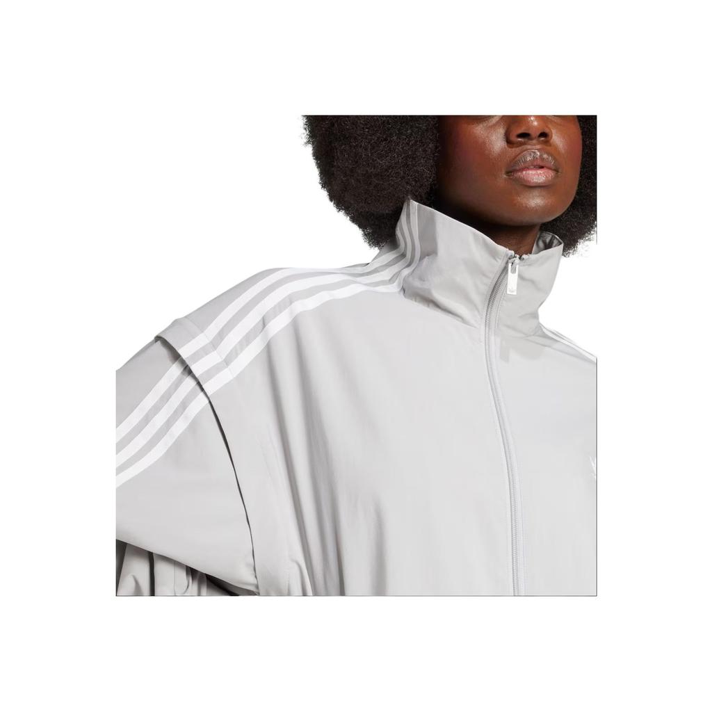 Adidas Originals Woven Firebird Zip-Off Track Top Women Jacket Light-Gray JM9253