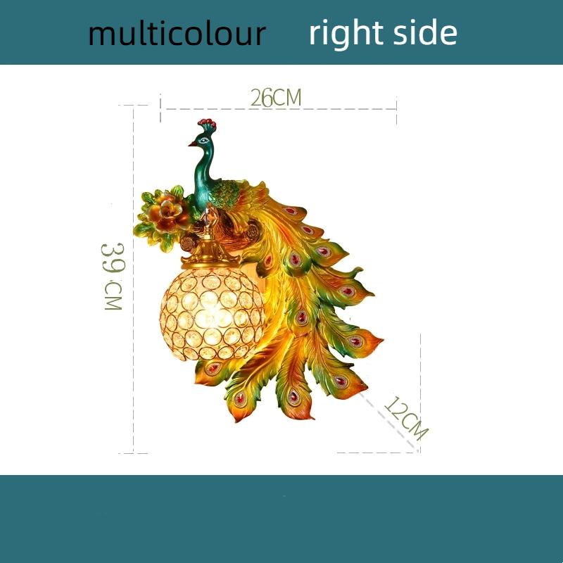 Ретро двухцветный настенный светильник в виде павлина креативные золотые белые лампы светодиодные кристаллические металлические светильники для украшения коридора