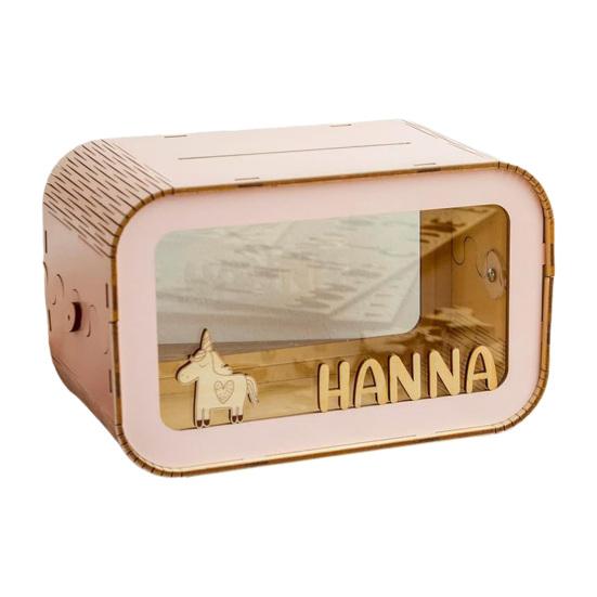 Прозрачная деревянная копилка большой емкости, копилка для монет, контейнер для денег, для детей и взрослых, сделай сам, мультяшный футляр для хранения, банка для украшения