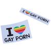 Я люблю гей-порно, секс, ЛГБТ, лесбиянки, забавные автомобильные бамперы, виниловые наклейки, велосипедные наклейки