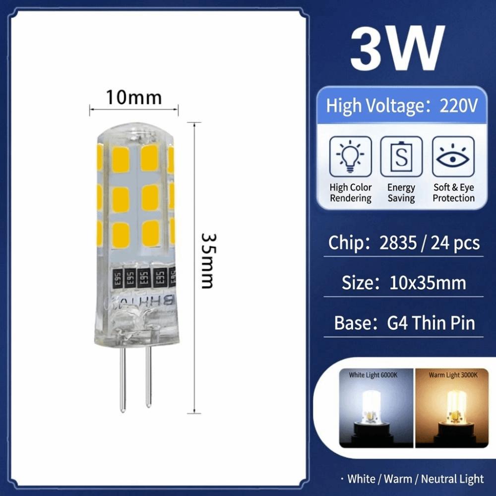 10Pcs Energy Saving Mini G4 LED Light Bulbs Warm White Corn Lamp LED Bulb Home Decoration