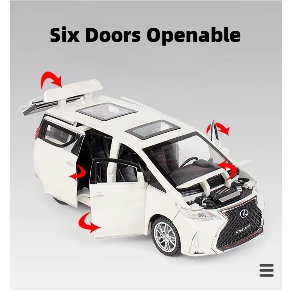 1/32 Lexus LM300h MPV игрушечный автомобиль литой металлический сплав фургон миниатюрный инерционный звук и свет коллекционная модель подарок для мальчиков