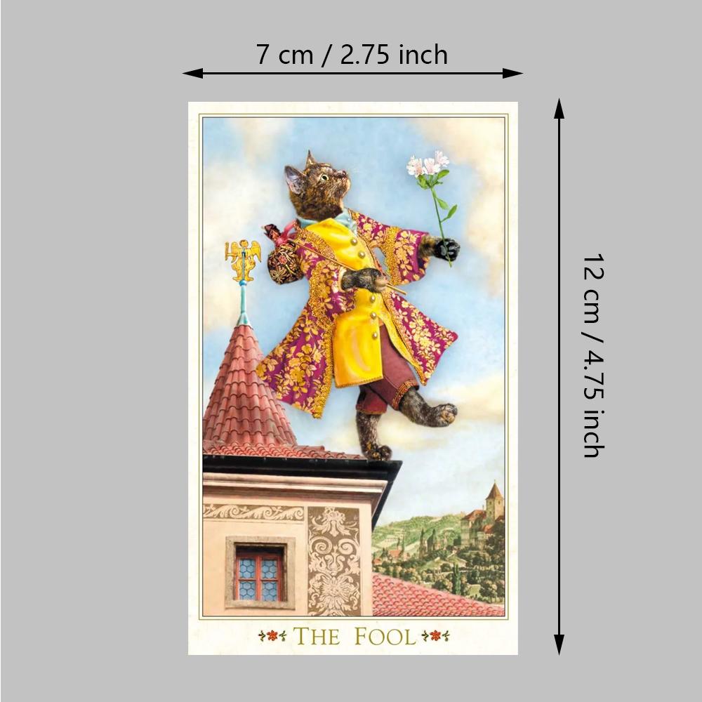 The Baroque Bohemian Cats’ Tarot Deck 12*7cm, 79-Card Feline Fantasy Vintage Baroque Style Cat Tarot Double-embossed