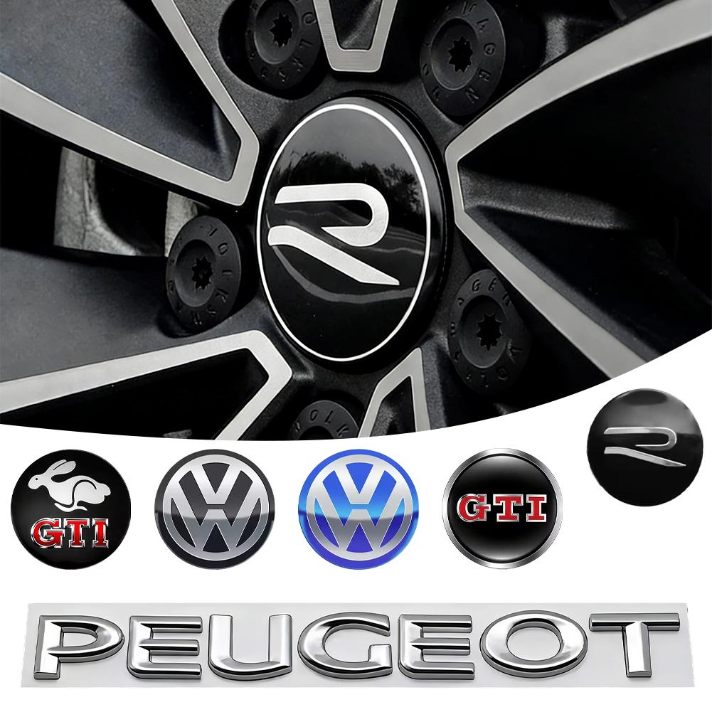 4Pcs 56mm Car Wheel Center Hub Cap Rim Cover Stickers Accessories For Volkswagen Golf T‑Roc Tiguan Polo Passat T‑Cross Taigo I CWR1