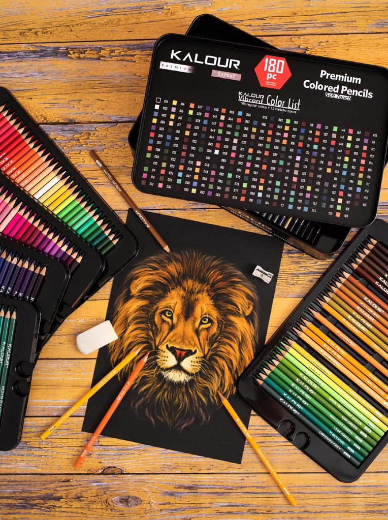 Kalour 180 professional colored pencils set