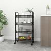 VidaXL 4-Tier Kitchen Cart Black 46x26x85 Cm Iron 336325