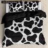 Пододеяльник размера King/Queen с молочной коровой, розово-белый, мультяшный животный принт, клубничный комплект постельного белья для детей, мальчиков, девочек, с принтом коровы, мягкий пододеяльник